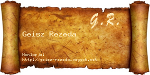 Geisz Rezeda névjegykártya